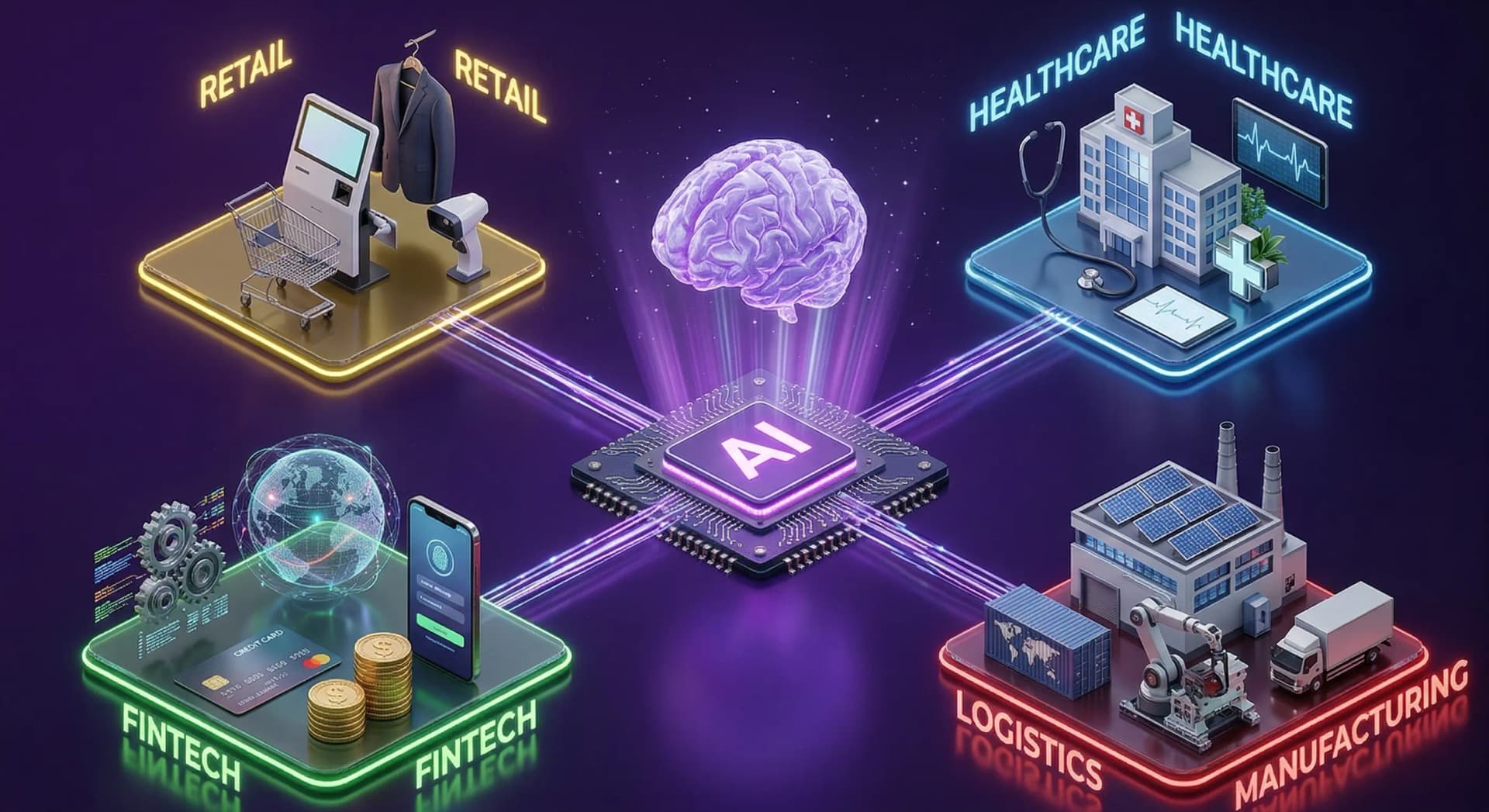 AI across Retail, Healthcare, Fintech and Logistics